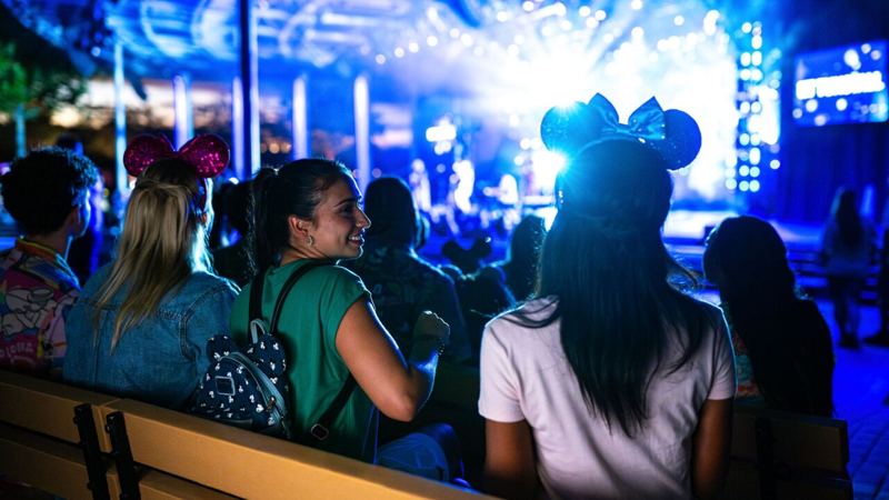 Crowd watching an Eat to the Beat concert at EPCOT