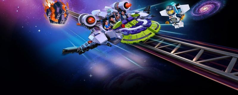 Galacticoaster ride art with LEGO spaceships